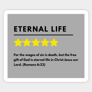 Eternal life positive review meme, black text Sticker